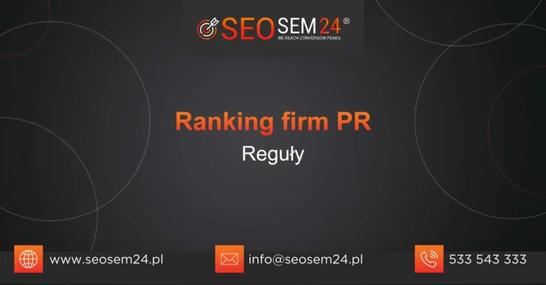 Ranking firm PR Reguły